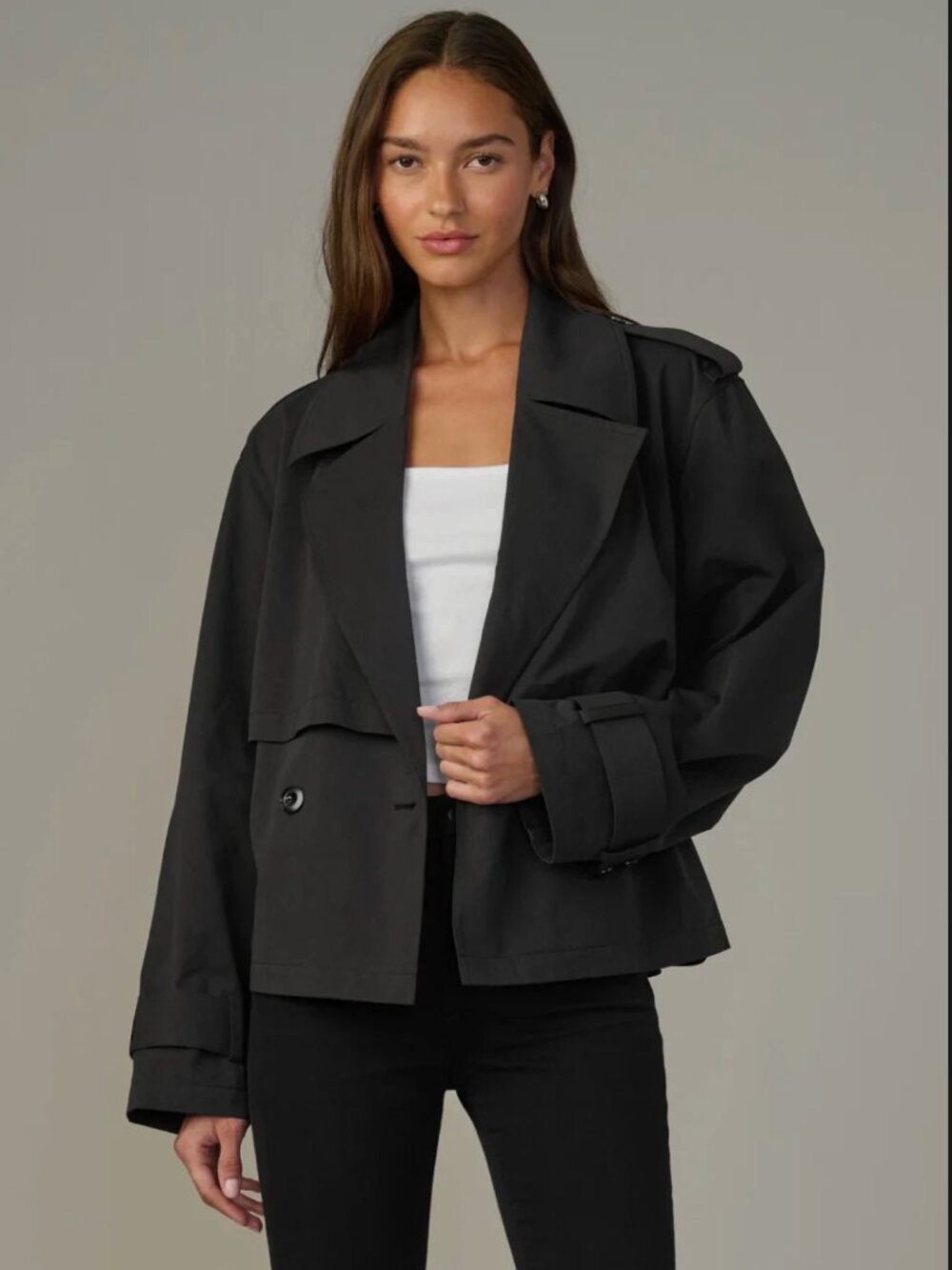 THE LIZ CROPPED TRENCH COAT (COMPLETELY NEW WITH TAG)
